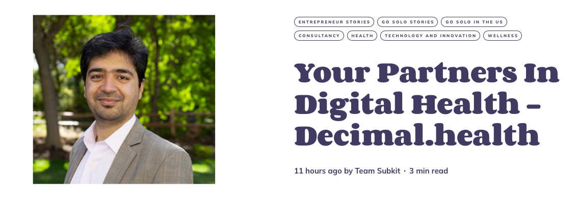 Go Solo Article Your Partners in Digital Health - Decimal.health